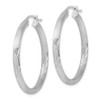 Lex & Lu Sterling Silver w/Rhodium 3.00mm Satin D/C Hoop Earrings LAL110929 - 2 - Lex & Lu