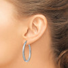 Lex & Lu Sterling Silver w/Rhodium 3.00mm Satin D/C Hoop Earrings LAL110929 - 3 - Lex & Lu
