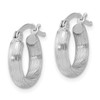 Lex & Lu Sterling Silver w/Rhodium 3.00mm Satin D/C Hoop Earrings LAL110931 - 2 - Lex & Lu
