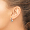 Lex & Lu Sterling Silver w/Rhodium 3.00mm Satin D/C Hoop Earrings LAL110931 - 3 - Lex & Lu