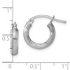 Lex & Lu Sterling Silver w/Rhodium 3.00mm Satin D/C Hoop Earrings LAL110931 - 4 - Lex & Lu