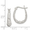 Lex & Lu Sterling Silver Filigree Oval Hoop Earrings - 4 - Lex & Lu