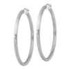 Lex & Lu Sterling Silver w/Rhodium 3.00mm Satin D/C Hoop Earrings LAL110961 - 2 - Lex & Lu