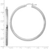 Lex & Lu Sterling Silver w/Rhodium 3.00mm Satin D/C Hoop Earrings LAL110961 - 4 - Lex & Lu