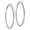 Lex & Lu Sterling Silver w/Rhodium 3.00mm Satin D/C Hoop Earrings LAL110962 - 2 - Lex & Lu