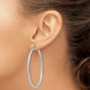 Lex & Lu Sterling Silver w/Rhodium 3.00mm Satin D/C Hoop Earrings LAL110962 - 3 - Lex & Lu