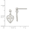 Lex & Lu Sterling Silver Cross in Heart Earrings - 4 - Lex & Lu