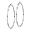 Lex & Lu Sterling Silver w/Rhodium 3mm Round Hoop Earrings LAL110976 - 2 - Lex & Lu