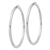 Lex & Lu Sterling Silver w/Rhodium 4mm Round Hoop Earrings LAL110977 - 2 - Lex & Lu