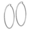 Lex & Lu Sterling Silver w/Rhodium 2mm Satin & D/C Hoop Earrings LAL110981 - 2 - Lex & Lu