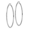 Lex & Lu Sterling Silver w/Rhodium 2mm Satin & D/C Hoop Earrings LAL110982 - 2 - Lex & Lu