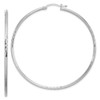 Lex & Lu Sterling Silver w/Rhodium 2mm Satin & D/C Hoop Earrings LAL110983 - Lex & Lu