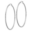 Lex & Lu Sterling Silver w/Rhodium 2mm Satin & D/C Hoop Earrings LAL110983 - 2 - Lex & Lu