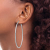Lex & Lu Sterling Silver w/Rhodium 2mm Satin & D/C Hoop Earrings LAL110983 - 3 - Lex & Lu