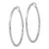 Lex & Lu Sterling Silver w/Rhodium 2.5mm Satin & D/C Hoop Earrings LAL110989 - 2 - Lex & Lu