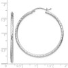 Lex & Lu Sterling Silver w/Rhodium 2.00mm D/C Hoop Earrings LAL110991 - 4 - Lex & Lu