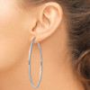 Lex & Lu Sterling Silver w/Rhodium 2.00mm D/C Hoop Earrings LAL110994 - 3 - Lex & Lu