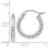 Lex & Lu Sterling Silver w/Rhodium 2.25mm D/C Hoop Earrings LAL110996 - 4 - Lex & Lu