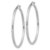 Lex & Lu Sterling Silver w/Rhodium 2.25mm D/C Hoop Earrings LAL110997 - 2 - Lex & Lu
