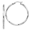 Lex & Lu Sterling Silver w/Rhodium Twisted Hoop Earrings LAL111004 - Lex & Lu