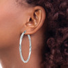 Lex & Lu Sterling Silver w/Rhodium 3mm Twisted Hoop Earrings LAL111008 - 3 - Lex & Lu