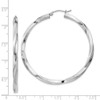 Lex & Lu Sterling Silver w/Rhodium 3mm Twisted Hoop Earrings LAL111008 - 4 - Lex & Lu