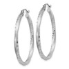 Lex & Lu Sterling Silver w/Rhodium Satin & D/C Twist Hoop Earrings LAL111014 - 2 - Lex & Lu