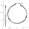 Lex & Lu Sterling Silver w/Rhodium Satin & D/C Twist Hoop Earrings LAL111014 - 4 - Lex & Lu