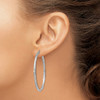 Lex & Lu Sterling Silver w/Rhodium Satin & D/C Twist Hoop Earrings LAL111015 - 3 - Lex & Lu