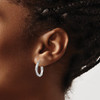 Lex & Lu Sterling Silver w/Rhodium Satin Finish D/C Twisted Hoop Earrings LAL111017 - 3 - Lex & Lu