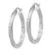 Lex & Lu Sterling Silver w/Rhodium 3.00mm & Satin D/C Twisted Hoop Earrings LAL111018 - 2 - Lex & Lu