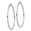 Lex & Lu Sterling Silver w/Rhodium 2mm Square Tube Hoop Earrings LAL111027 - 2 - Lex & Lu