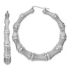 Lex & Lu Sterling Silver w/Rhodium Bamboo Hoop Earrings LAL111044 - Lex & Lu