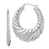 Lex & Lu Sterling Silver w/Rhodium Fancy Hoop Earrings LAL111047 - Lex & Lu