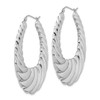 Lex & Lu Sterling Silver w/Rhodium Fancy Hoop Earrings LAL111047 - 2 - Lex & Lu