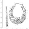 Lex & Lu Sterling Silver w/Rhodium Fancy Hoop Earrings LAL111047 - 4 - Lex & Lu