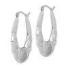 Lex & Lu Sterling Silver w/Rhodium D/C Scalloped Hoop Earrings LAL111048 - 2 - Lex & Lu