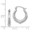 Lex & Lu Sterling Silver w/Rhodium Heart Hoop Earrings - 4 - Lex & Lu