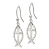 Lex & Lu Sterling Silver D/C Cross w/Fish Earrings - 2 - Lex & Lu