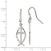 Lex & Lu Sterling Silver D/C Cross w/Fish Earrings - 4 - Lex & Lu