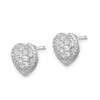 Lex & Lu Sterling Silver w/Rhodium CZ Heart Post Earrings LAL111080 - 2 - Lex & Lu