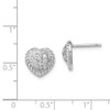 Lex & Lu Sterling Silver w/Rhodium CZ Heart Post Earrings LAL111080 - 4 - Lex & Lu