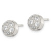 Lex & Lu Sterling Silver CZ Half Ball Post Earrings - 2 - Lex & Lu