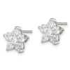 Lex & Lu Sterling Silver CZ Flower Post Earrings LAL111086 - 2 - Lex & Lu