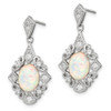 Lex & Lu Sterling Silver Created Opal & CZ Earrings - 2 - Lex & Lu