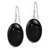 Lex & Lu Sterling Silver Black Agate Earrings LAL111141 - 2 - Lex & Lu