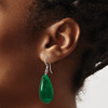 Lex & Lu Sterling Silver Dark Green Jade Earrings - 3 - Lex & Lu