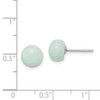 Lex & Lu Sterling Silver 8-8.5mm Button Amazonite Post Earrings - 4 - Lex & Lu