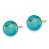 Lex & Lu Sterling Silver 8-8.5mm Button Turquoise Post Earrings - 2 - Lex & Lu