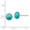 Lex & Lu Sterling Silver 8-8.5mm Button Turquoise Post Earrings - 4 - Lex & Lu